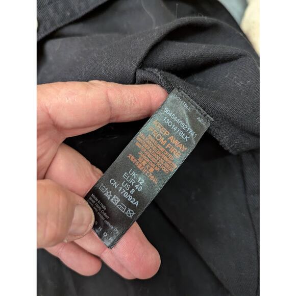 Topshop NEW Size 8 Black Oversized top long sleeve front pockets Button down - Picture 4 of 4